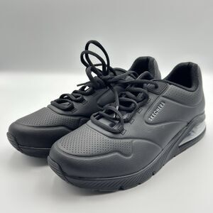 Skechers Womens Vegan Uno 2 Air Around You Black Walking Shoes Size 9.5